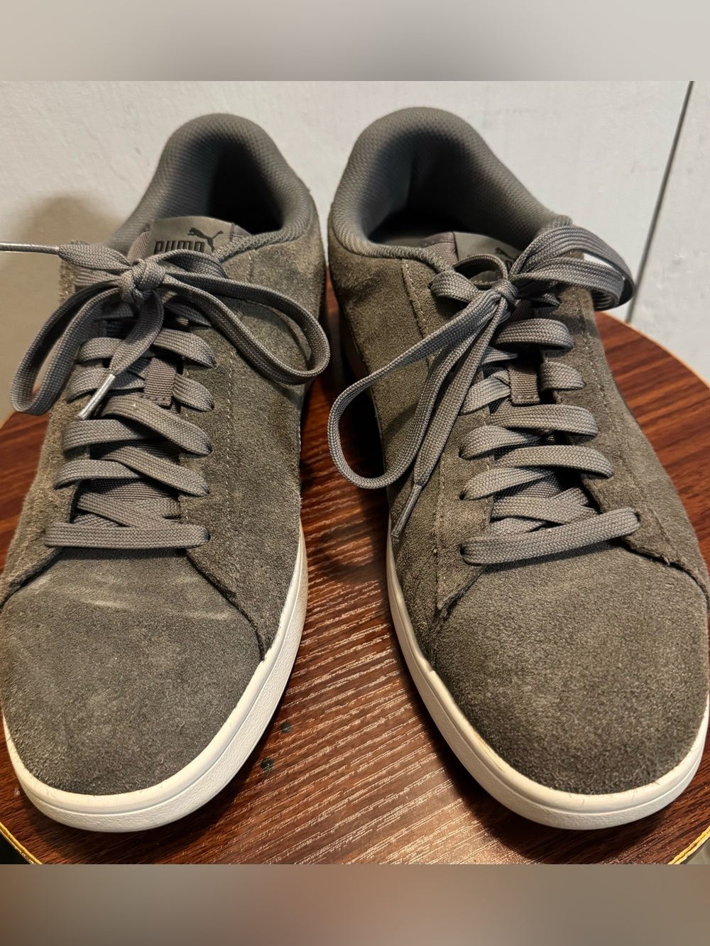 Puma Gray Suede Low-Top Sneakers